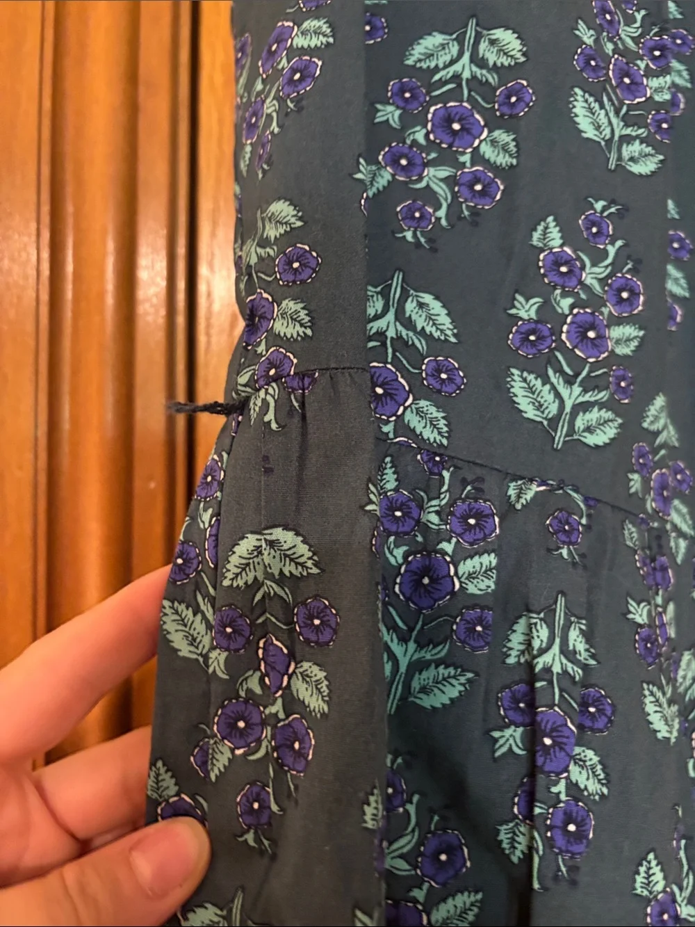 J. Crew factory Navy Maxi Dress with Green and Blue Floral Print